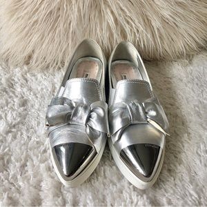 Women’s Miu Miu Silver loafers US size 9